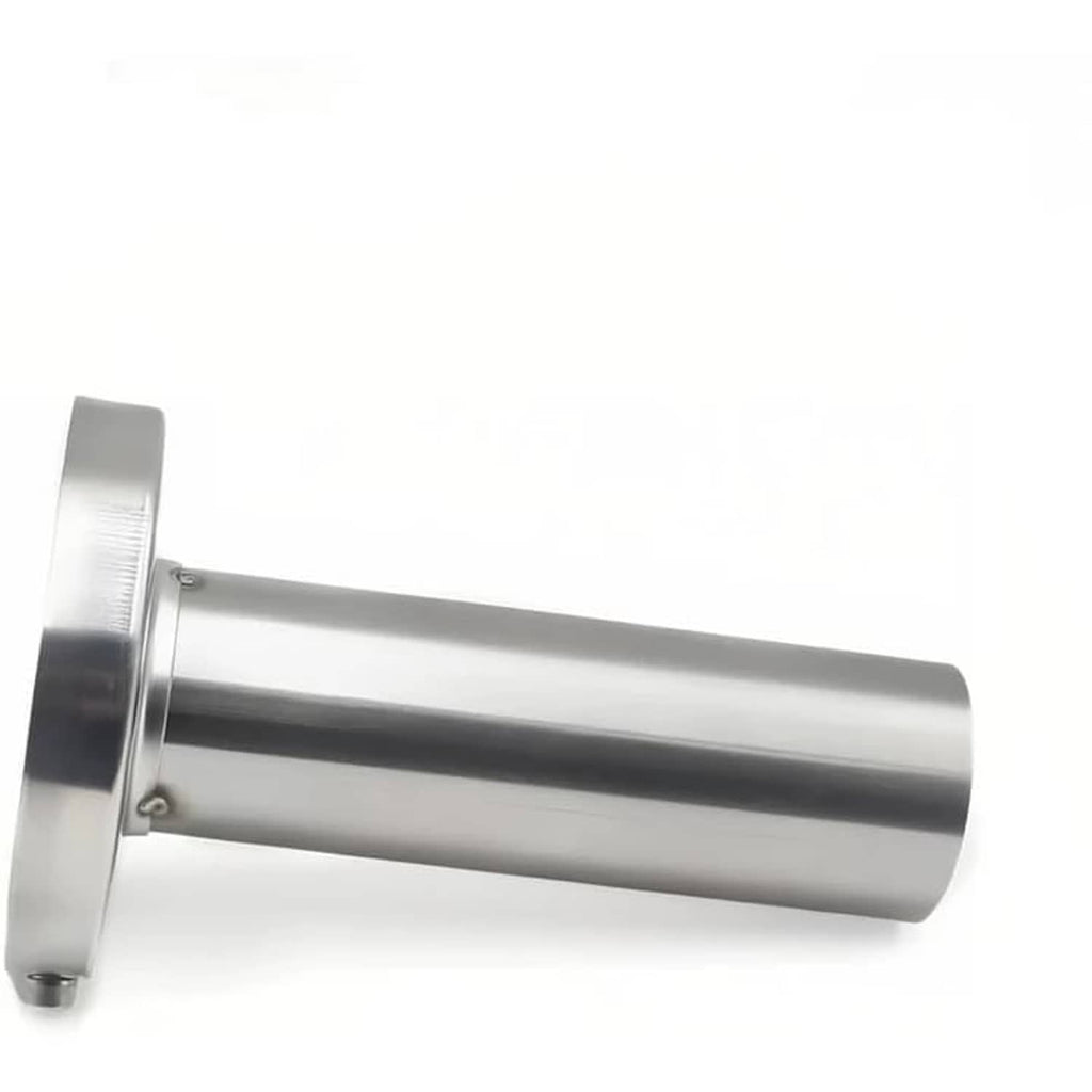 Silver exhaust muffler tip pipe with mounting flange, round 3.5in outlet end