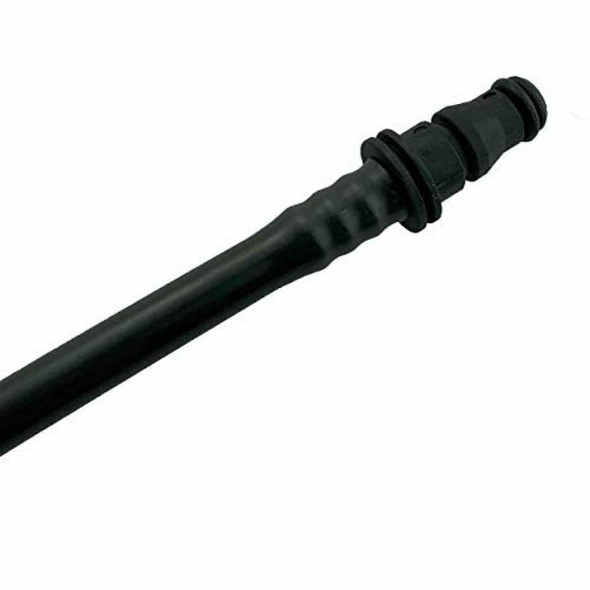 Black coolant breather pipe with rubber coupler and raised collar