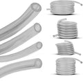 Clear fuel line hose tubing set with four pre-cut lengths and fittings