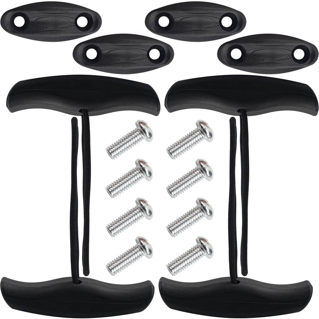 Omoojee black kayak carry handles with straps and mounting screws, 4-pack set