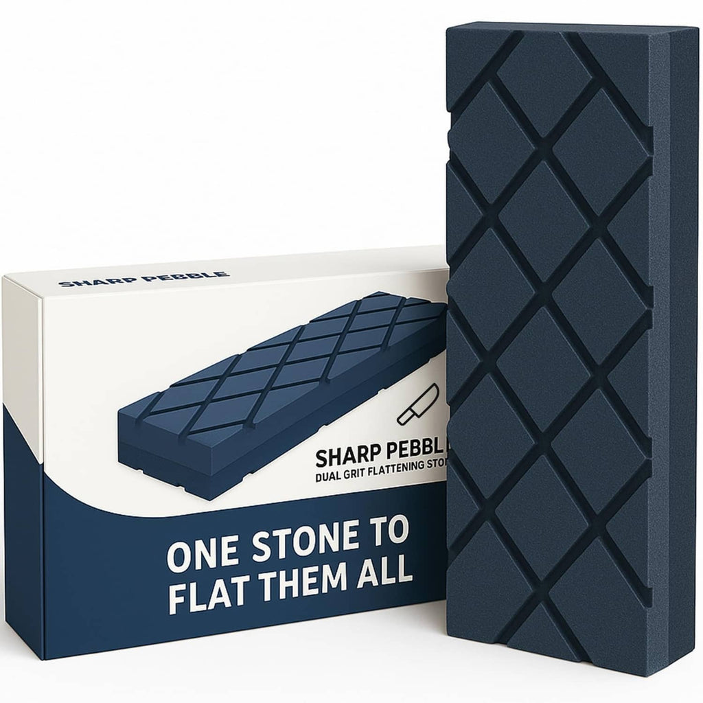 Large gray dual-grit flattening stone with diamond groove pattern and textured face