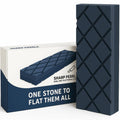 Large gray dual-grit flattening stone with diamond groove pattern and textured face