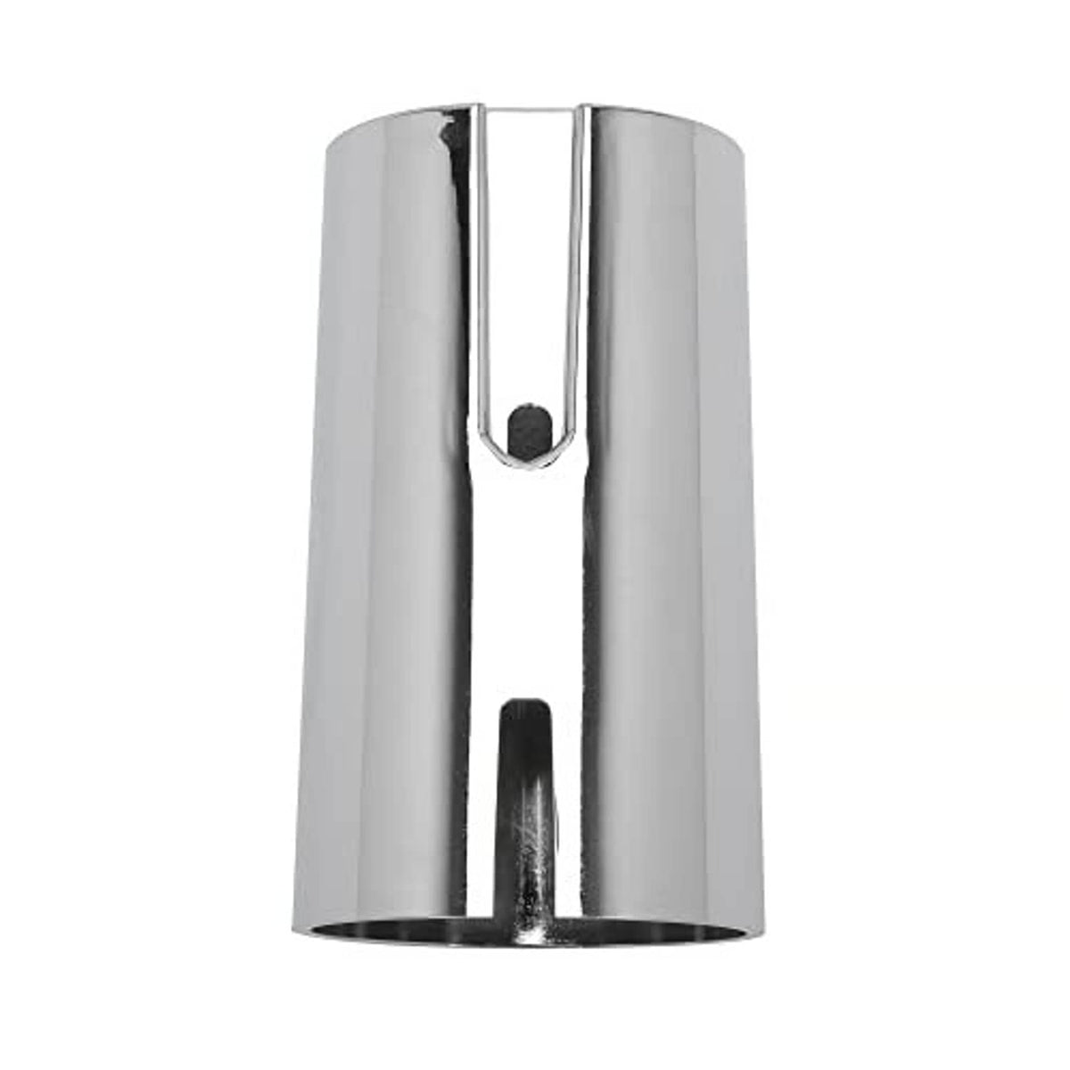Silver lower shift knob cover with side opening and center U-shaped slot