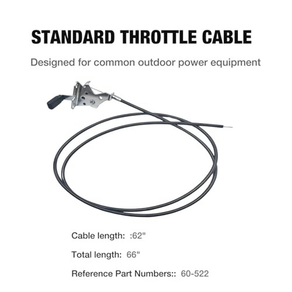 Throttle control cable assembly with black cable and metal throttle lever