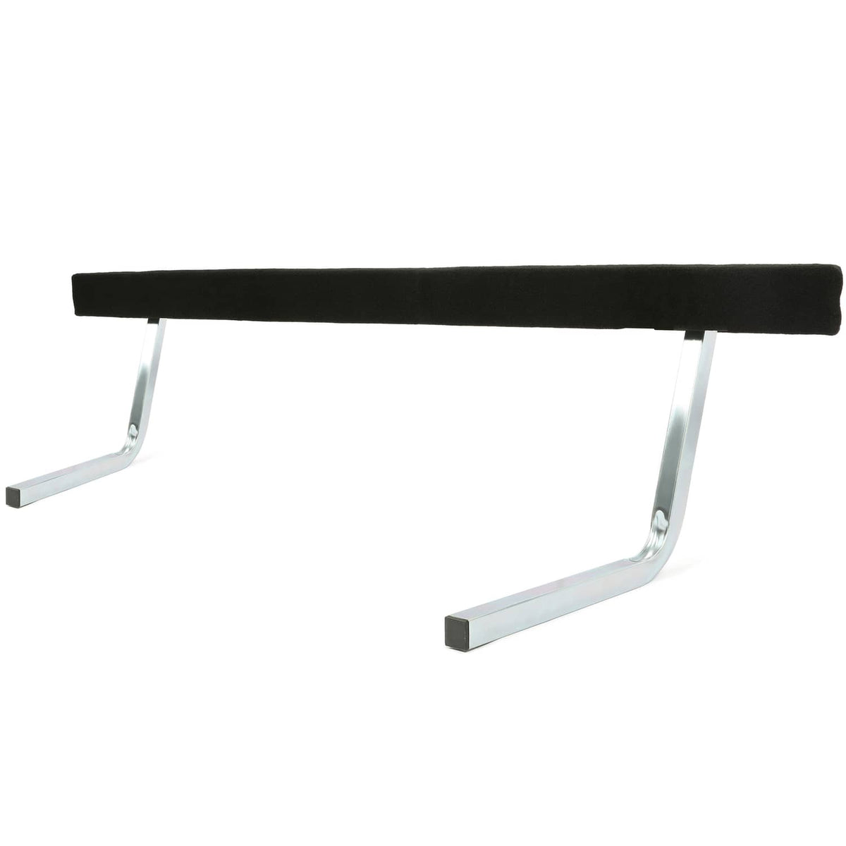 Black foam boat trailer bunk boards with silver stand legs and support bars