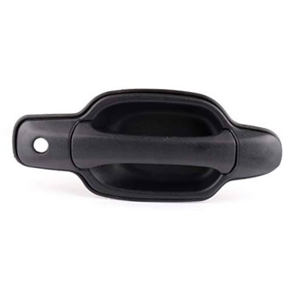 Exterior door handle, dark gray/black with oval recess and side mounting hole