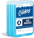 Slim reusable ice pack set, XL, blue gel packs, 4-pack in a compact bundle