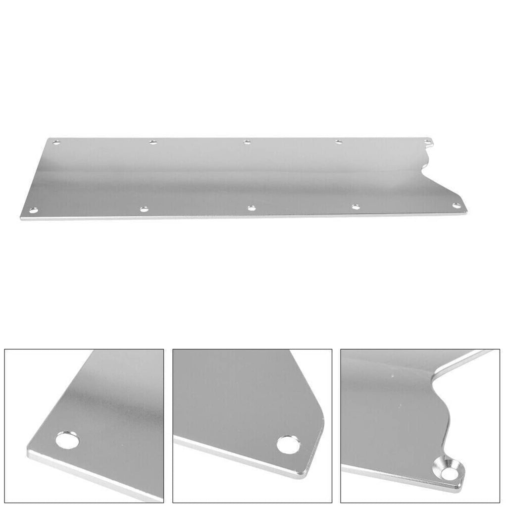 Billet aluminum valley pan cover plate with side notch and mounting hardware