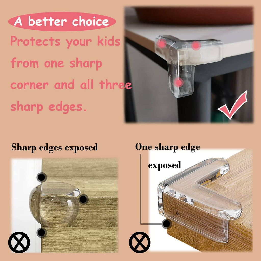 saicheek transparent silicone corner protector set showing protective edge coverage