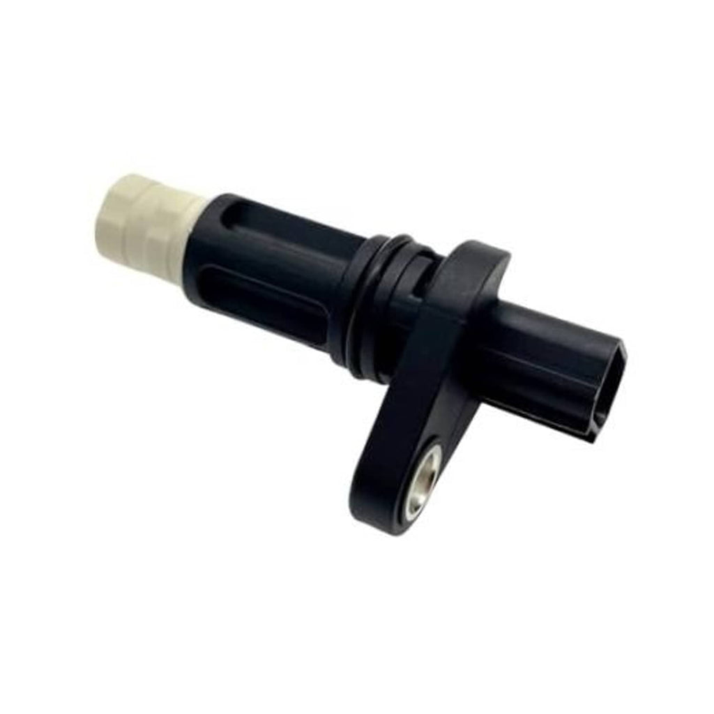 Engine crankshaft position sensor with black body, white insulator tip, side mounting bracket