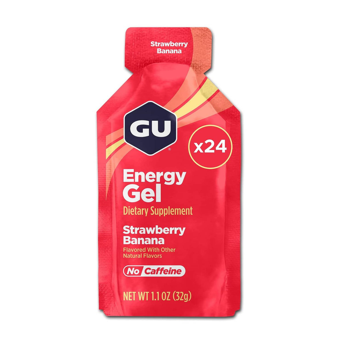 GU Energy gel packet, Strawberry Banana flavor, x24 count