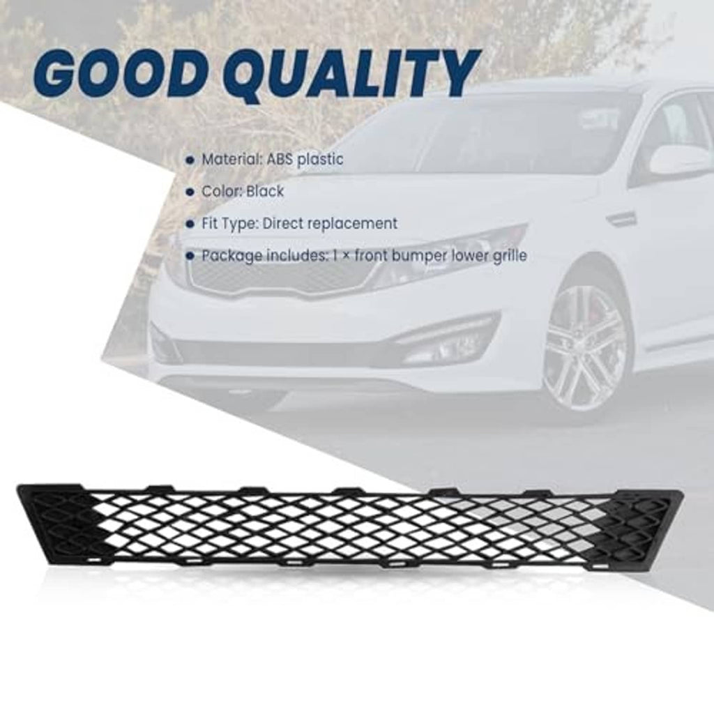 Front bumper lower grille, black ABS plastic mesh insert with diamond pattern