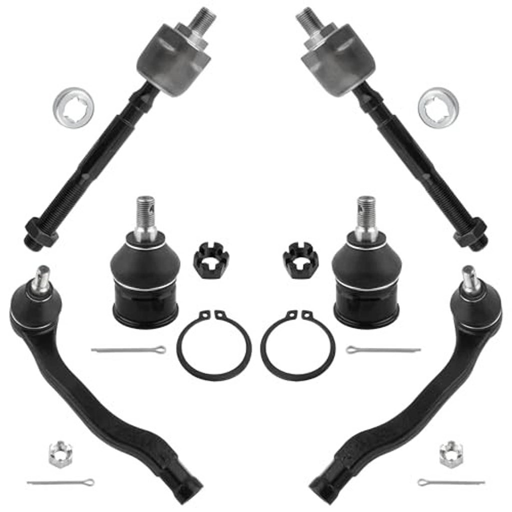 Front suspension tie rod and ball joint kit, including boots and installation parts