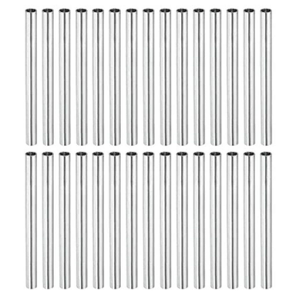 Round steel threaded coupling sleeve rods with M4 female thread, 60mm length (assorted).