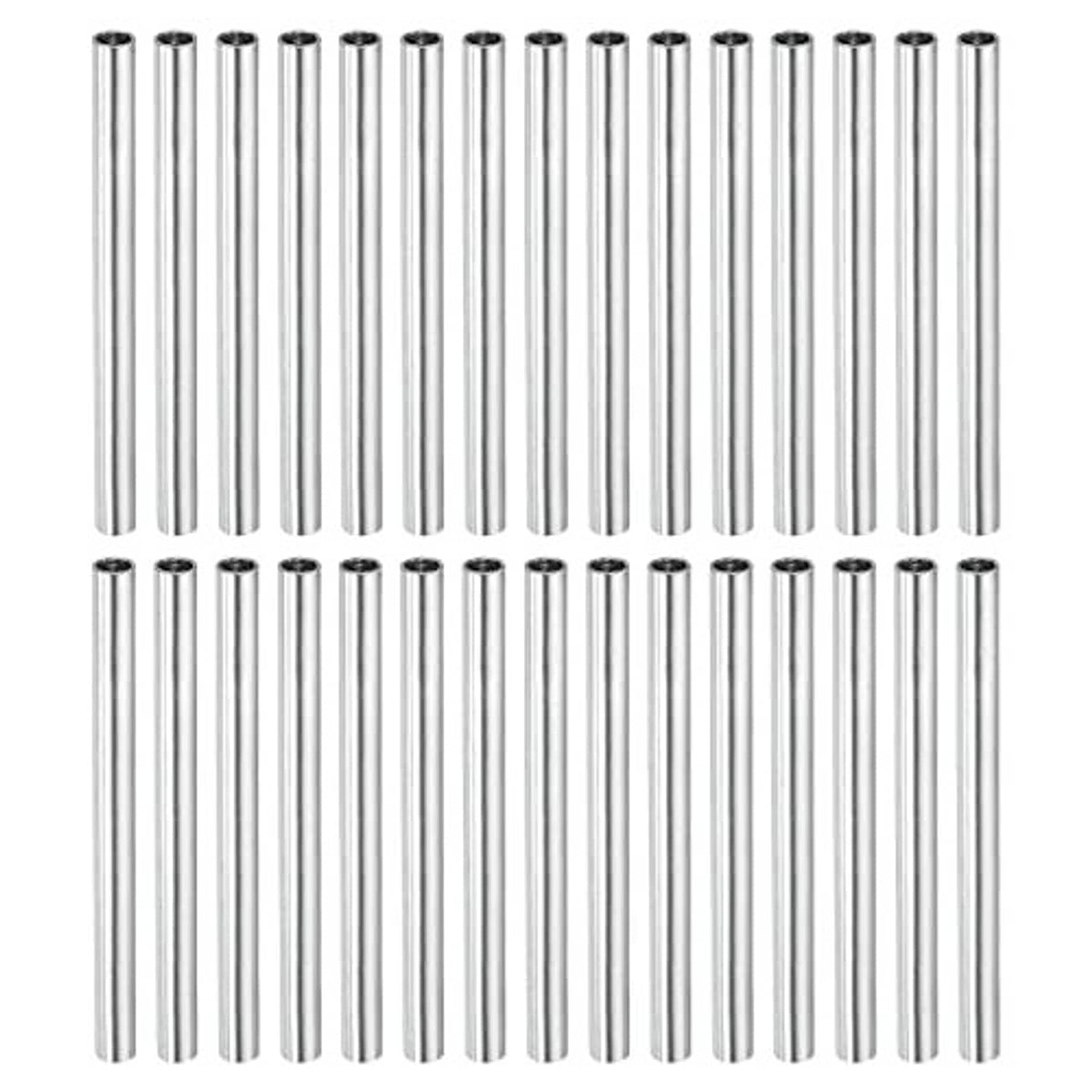 Round steel threaded coupling sleeve rods with M4 female thread, 60mm length (assorted).