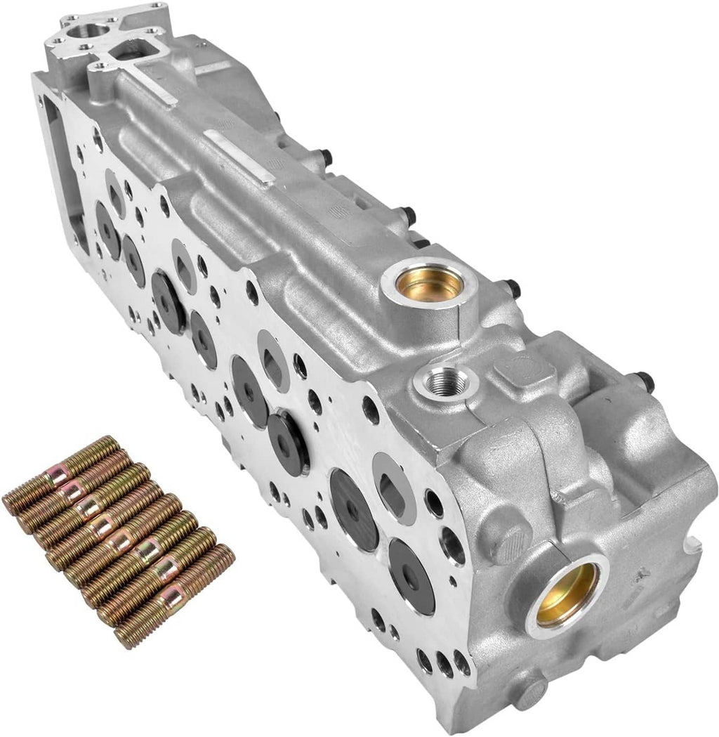 Cylinder head assembly with cylinder bore openings and threaded stud set