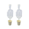 Twin bubble airlock with carboy bung, clear body and tan cup