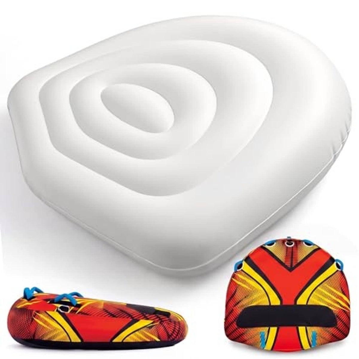 White towable tube replacement inner bladder plus two colorful tube covers