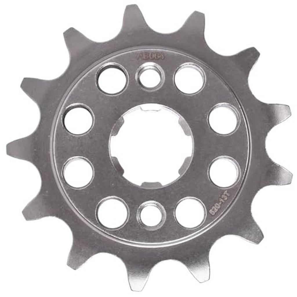 13-tooth front sprocket for 520 chain, dark gray steel, round mounting holes