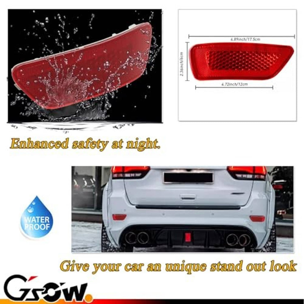 Red reflector lens cover with textured surface, shown with size diagram