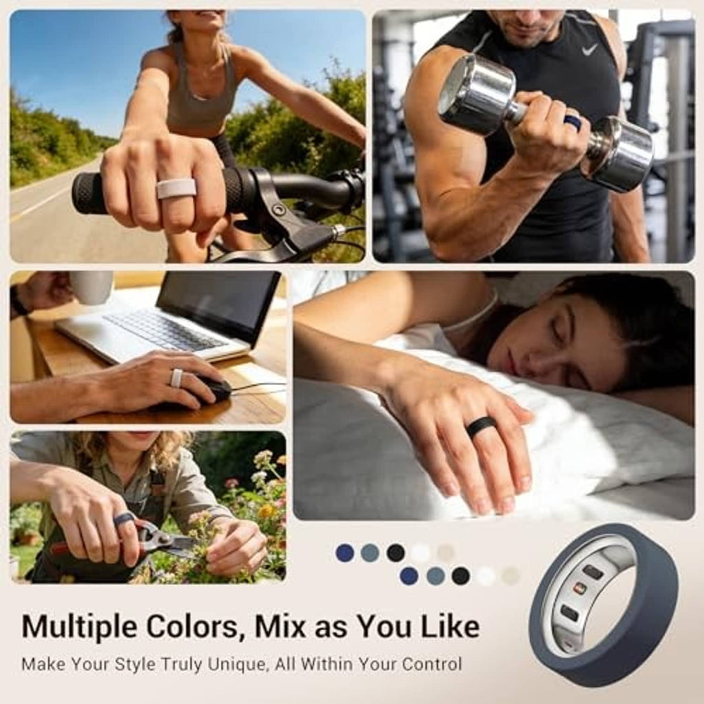 Multiple-color silicone ring charging covers for daily use and charging with cover on
