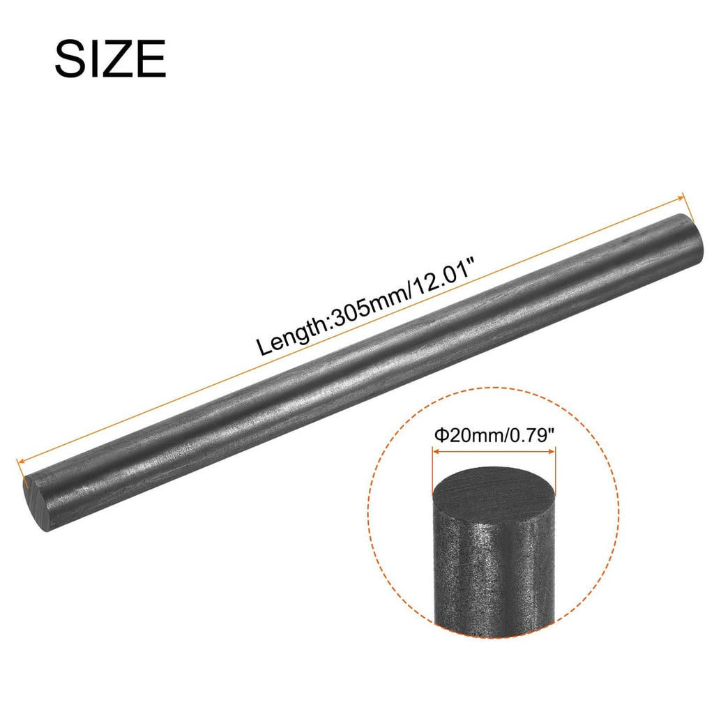 Graphite rod cylinder, dark gray, 305x20mm size shown
