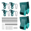 Green swing set A-frame bracket kit with 4 hanging hooks and hardware bolts