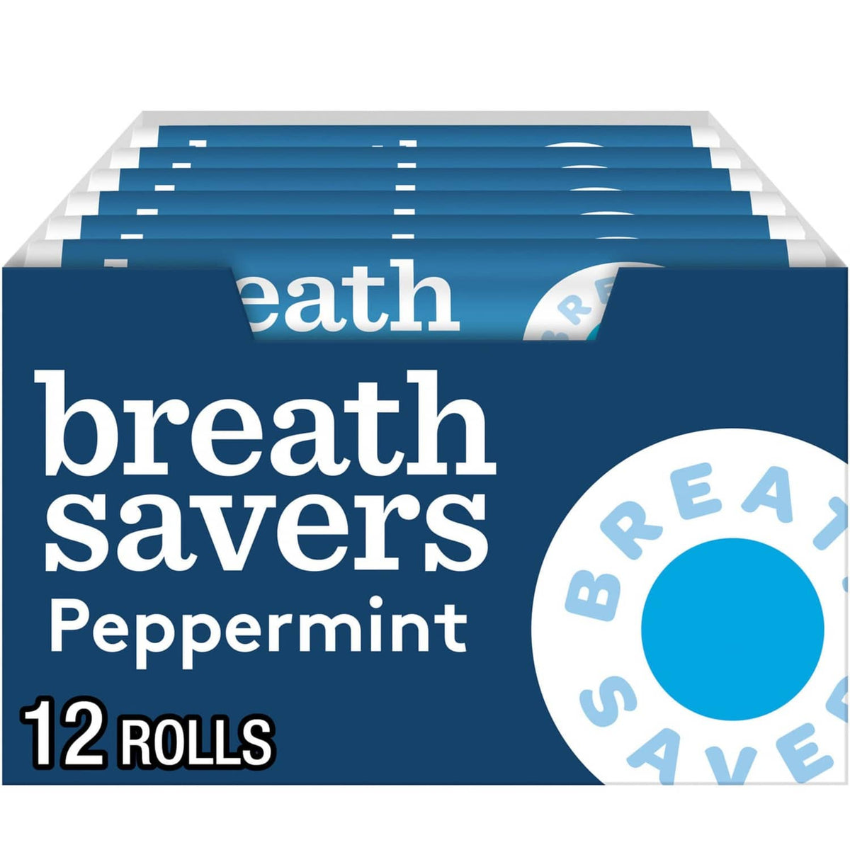 Breath Savers Peppermint sugar-free breath mints box, 12 rolls