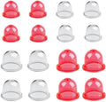 Set of primer bulbs for small engines in red and clear, dome-shaped