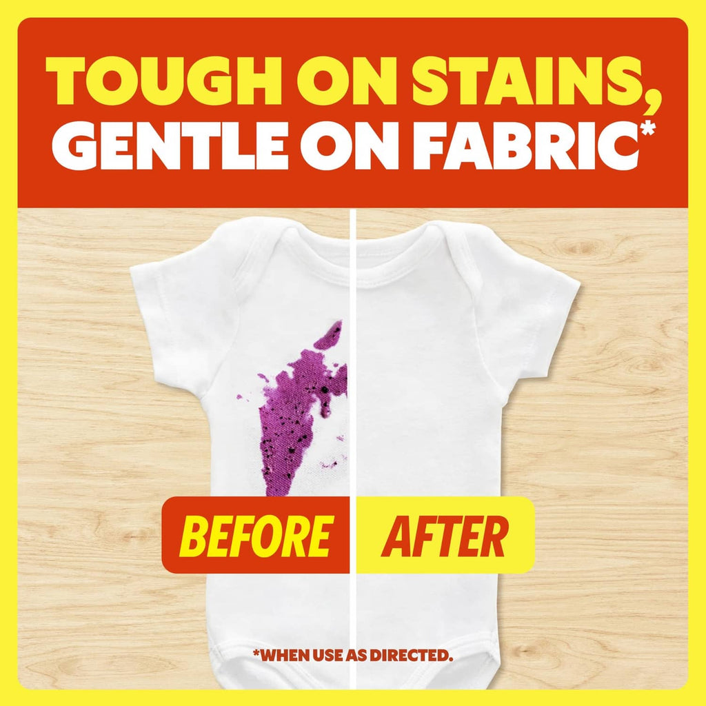 Shout Triple-Acting on fabric with before and after purple stain on white shirt