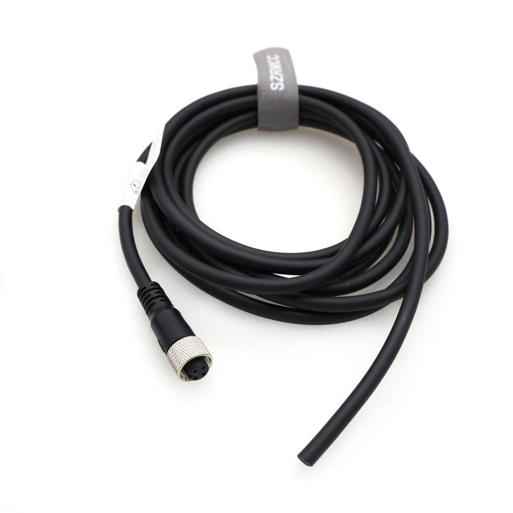 M12 A-code 4-pin sensor actuator cable with female connector and bare wire tail