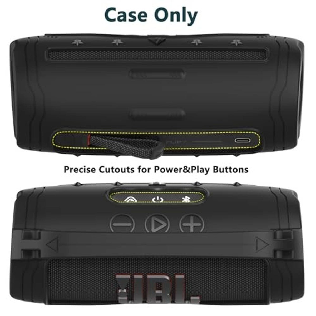 Black silicone speaker case only, with precise cutouts for controls and ports