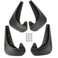 Set of black mud flaps/mudguards with mounting holes and hardware included