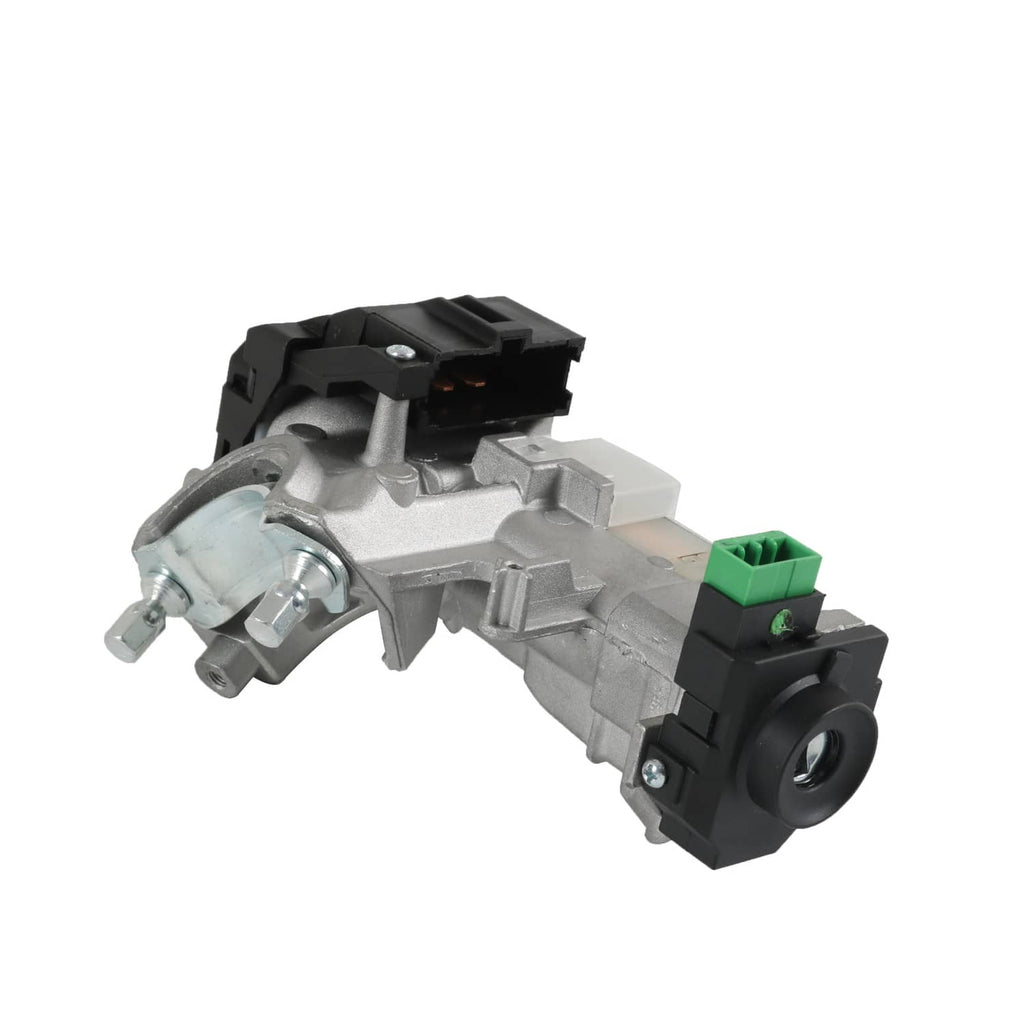 Ignition switch lock cylinder, black key cylinder opening on silver metal body