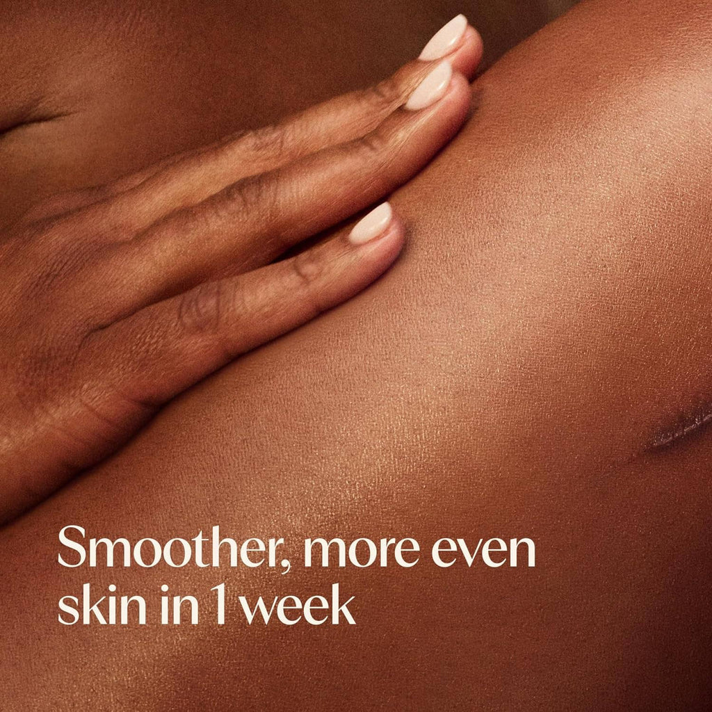 Moisturized skin with glossy Aveeno body oil finish, smooth hands and forearm