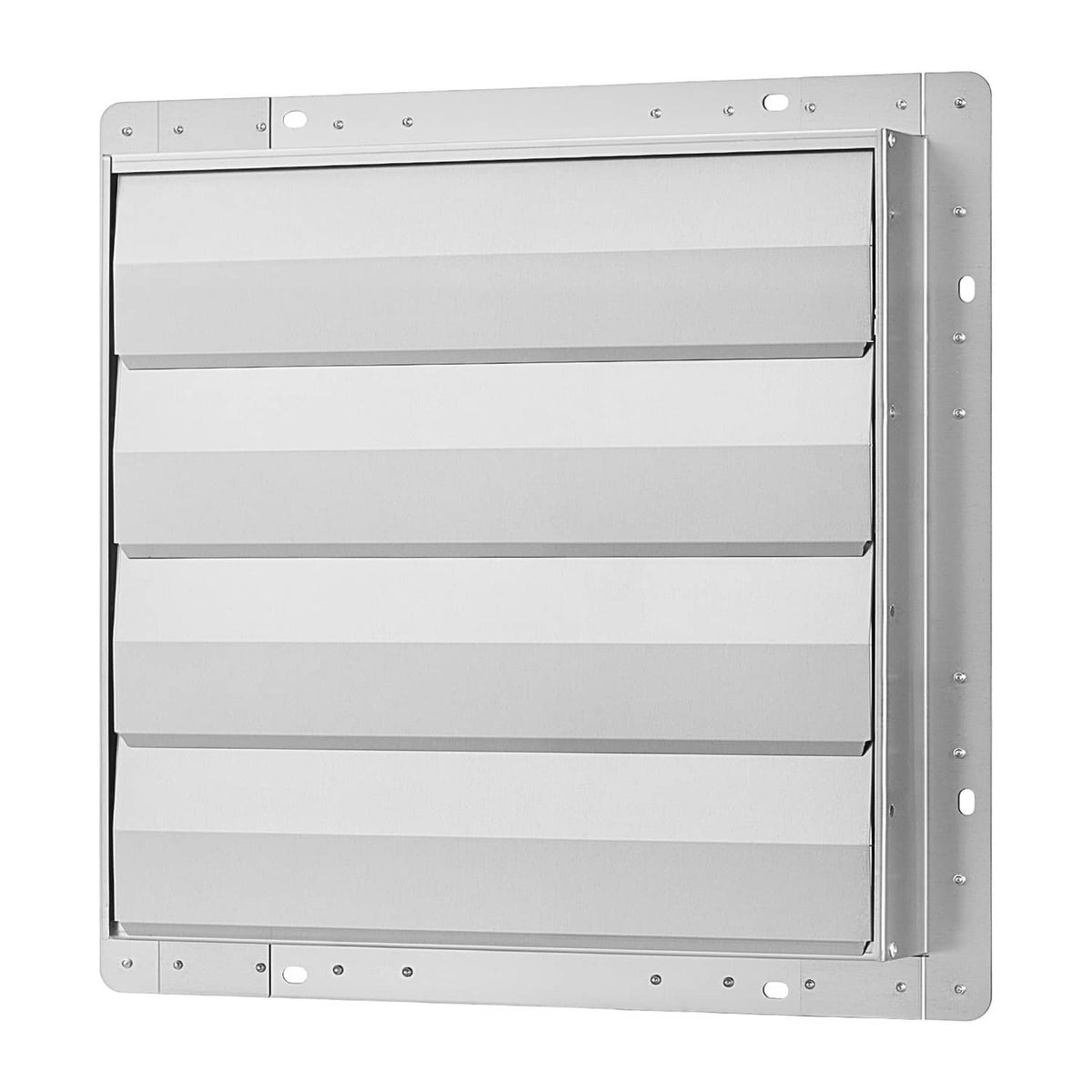 20-inch steel wall-mounted exhaust fan with closed shutter louvers front panel