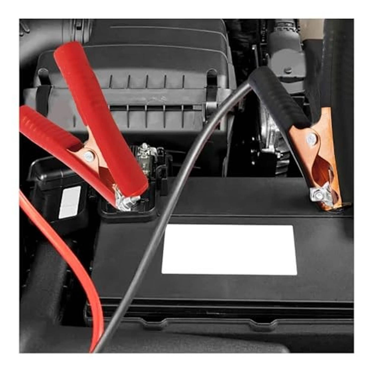 Insulated alligator clips with red and black grips, copper jaws, spring contact points