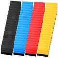 Window privacy film squeegee set with felt pads, assorted black, blue, red, and yellow blocks