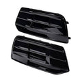 Glossy black front grille inserts set with horizontal slats and mounting tabs, 2 pieces