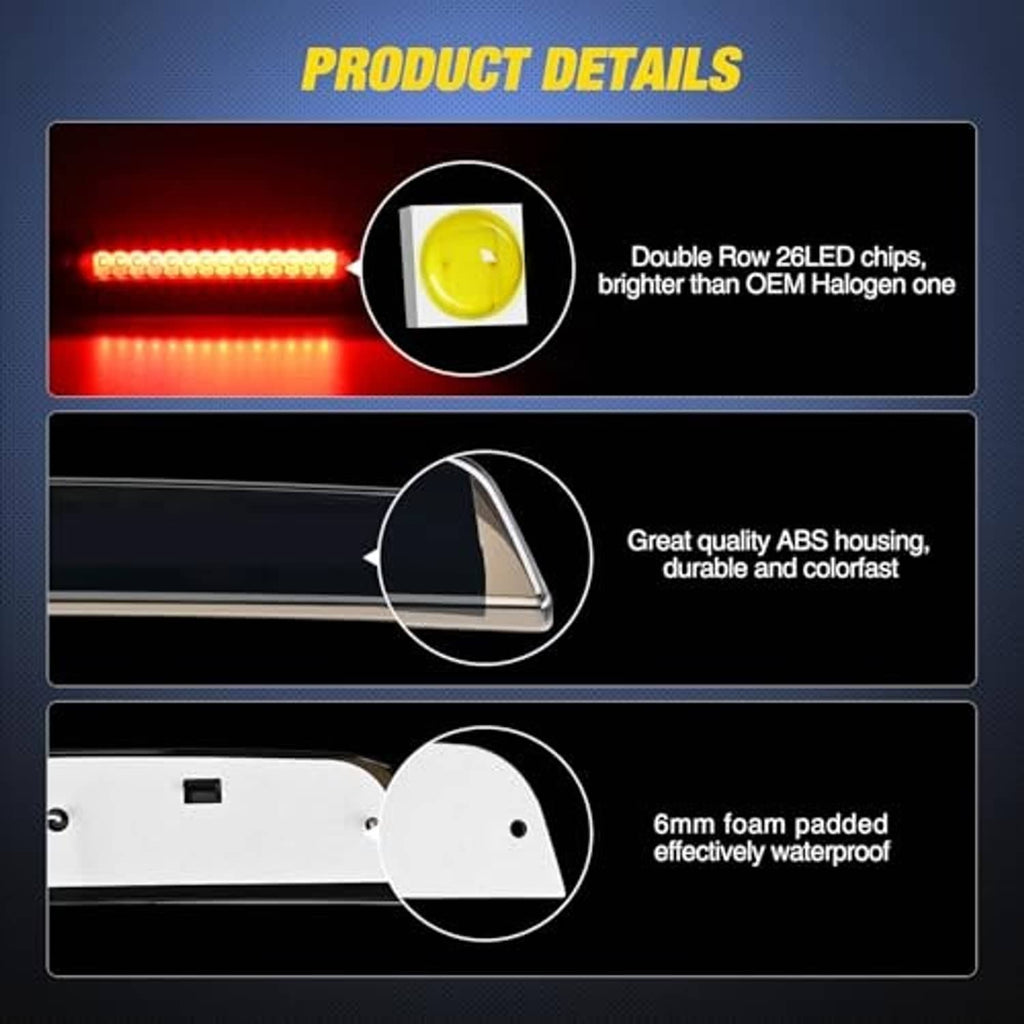 LED third brake light detail: ABS housing design with waterproof foam padding