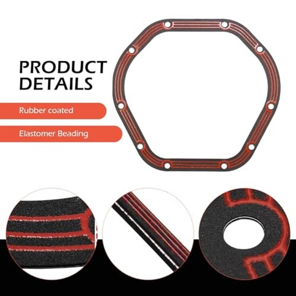 Octagonal differential gasket with rubber coating and elastomer beading detail