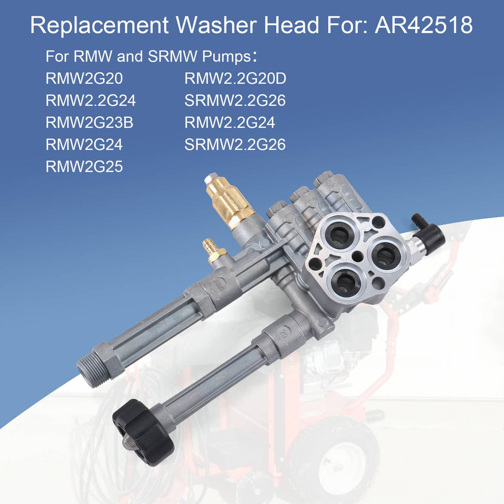 Pump head assembly with valve head and brass connectors for water or chemical line