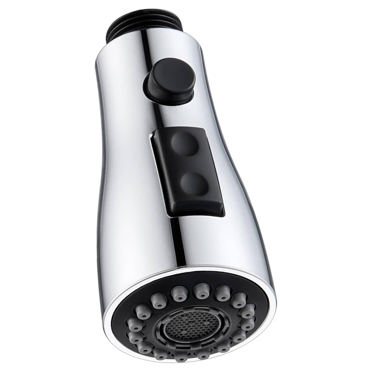 Chrome kitchen sink faucet head with black spray modes switch