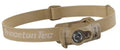 Princeton Tec Byte headlamp with tan fabric strap and dual front LED lenses