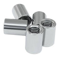 Stainless steel sleeve stud coupling nut with internal threads, cylindrical shape