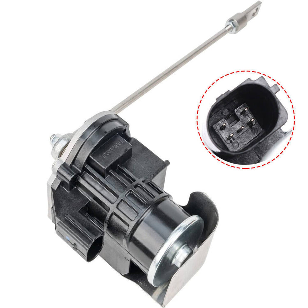 Wastegate control valve solenoid with electrical connector and metal rod