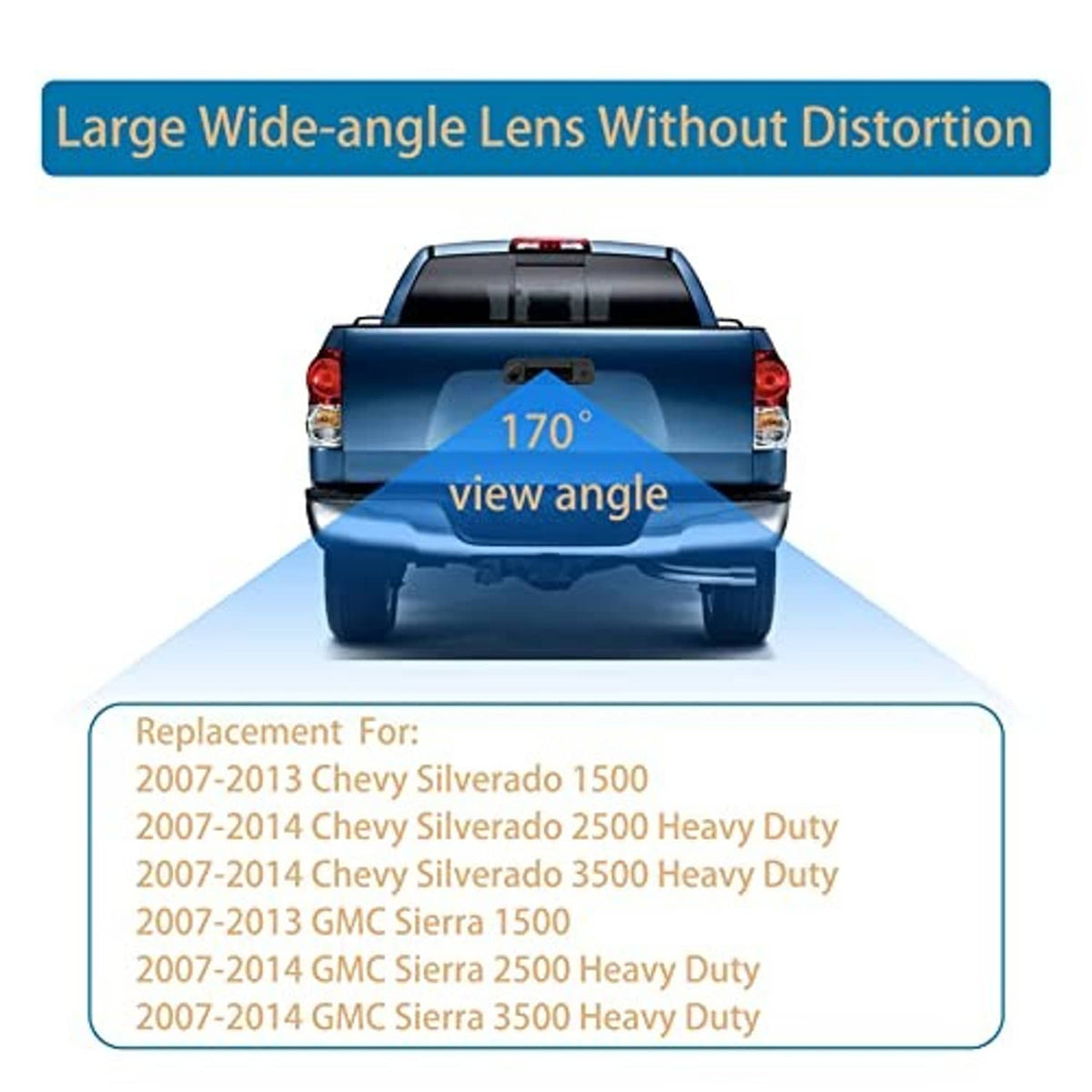 Wide-angle back up camera view graphic with 170° indication