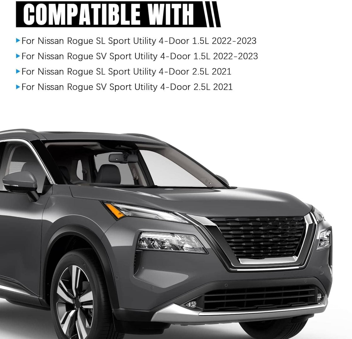 Passenger-side LED headlight on vehicle front corner with grille and bumper