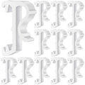 Set of white plastic valance clips with J-hook mounting shape
