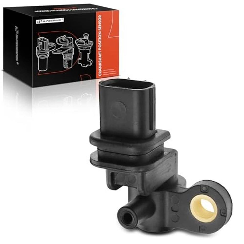 Crankshaft position sensor showing black body and circular gold connector
